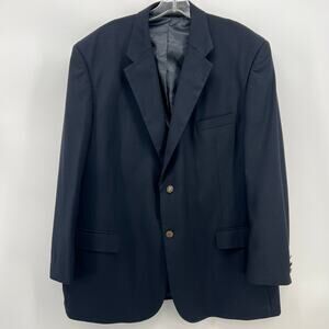 Men’s George Black Blazer 48R Dress Suit Jacket Business Formal 25” P2P XXL